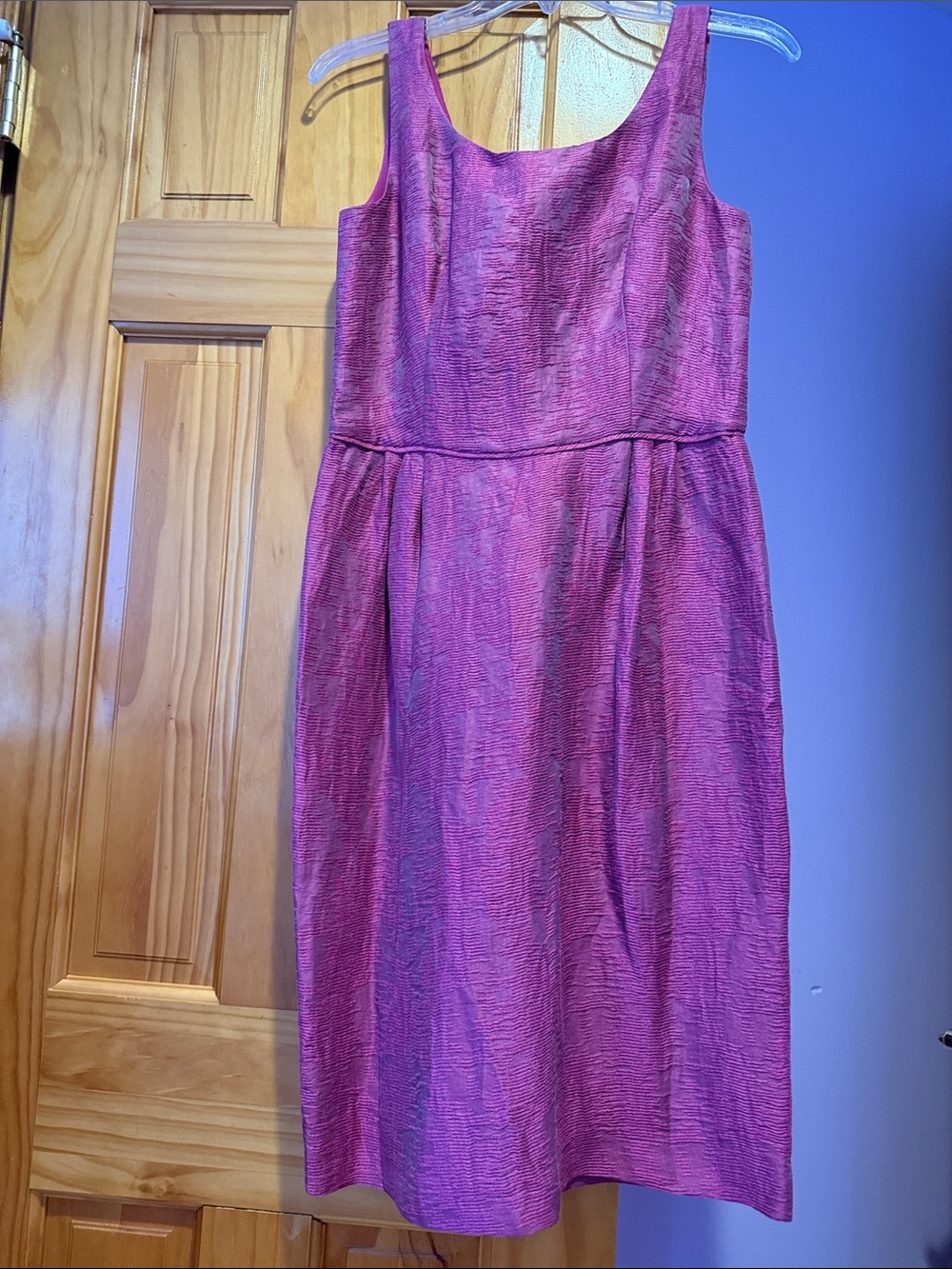 Armani Collezioni Textured Fuchsia Midi Dress